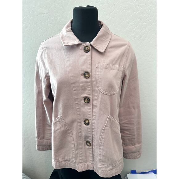 DOWNEAST | Mauve Utility Jacket 100% Cotton Workwear Style | Size Medium - Picture 2 of 6